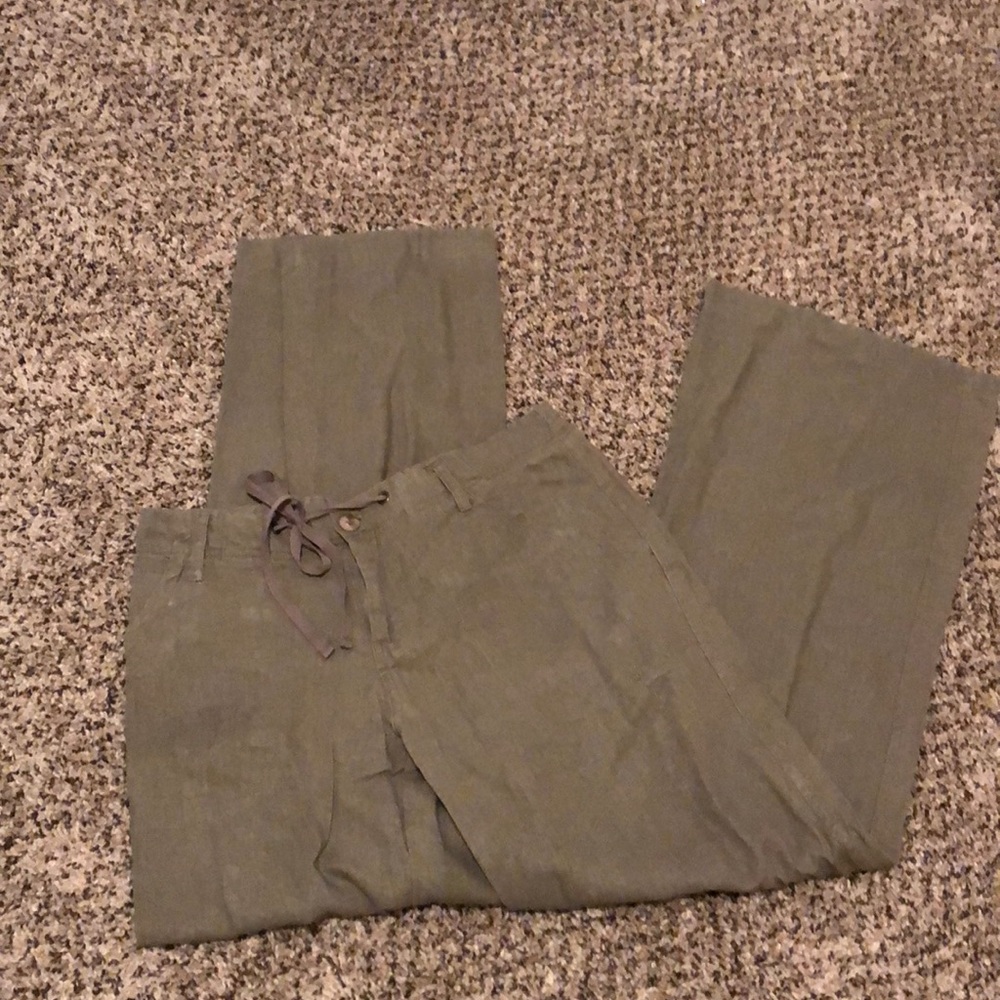 Wide leg linen pant